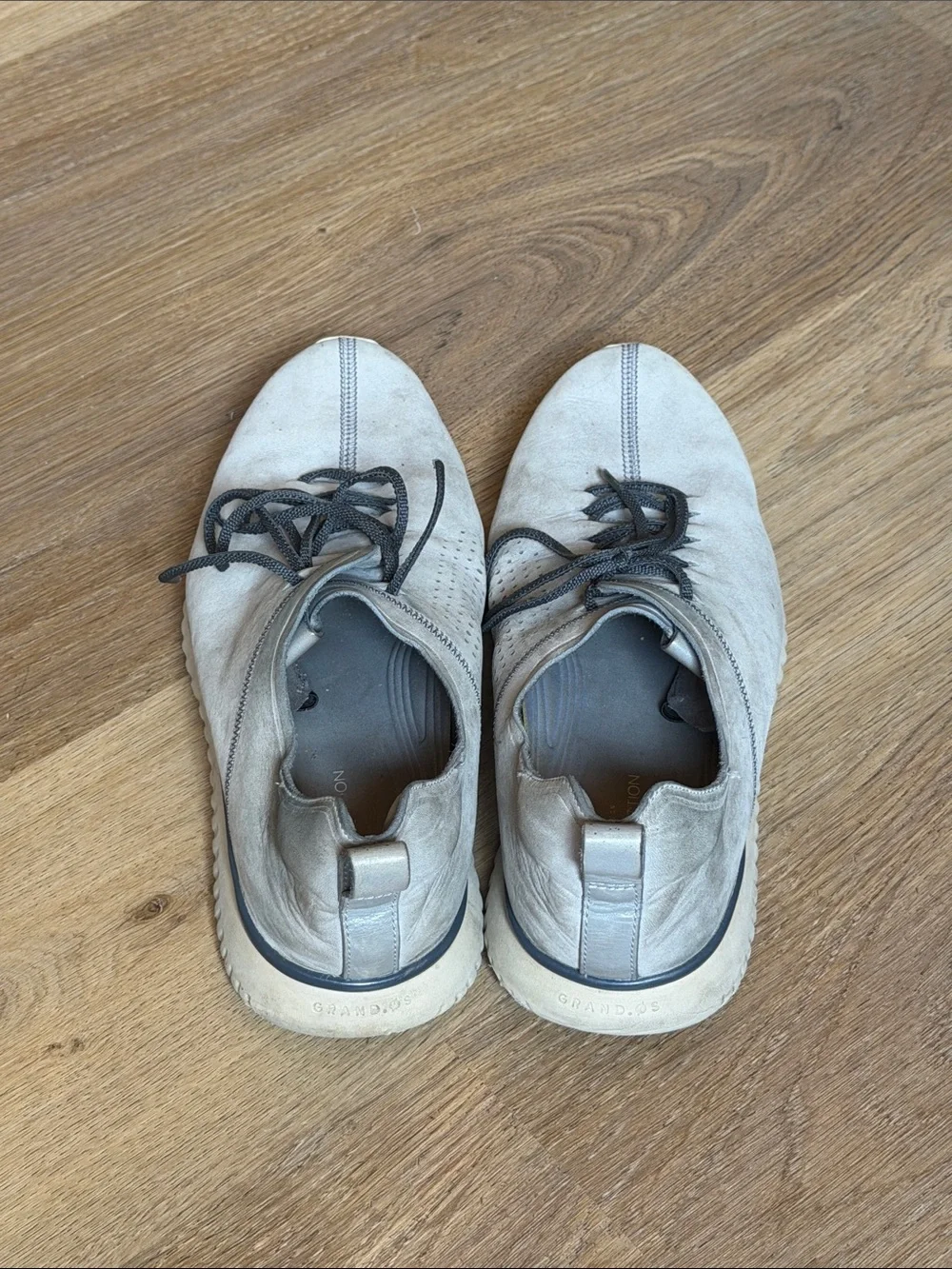 Cole Haan Light Gray Leather Lace-Up Sneakers